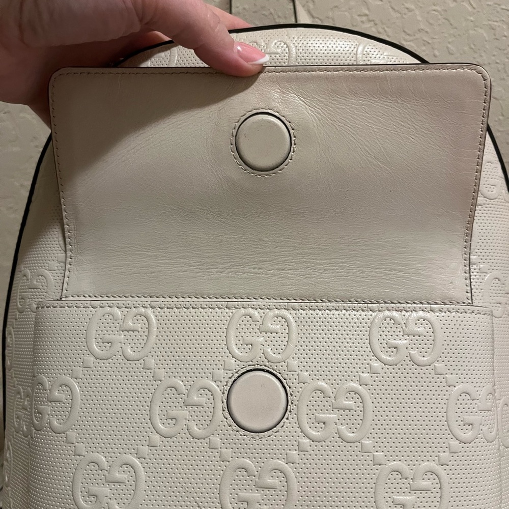 Gucci Ivory Embossed Backpack - Picture 10 of 16